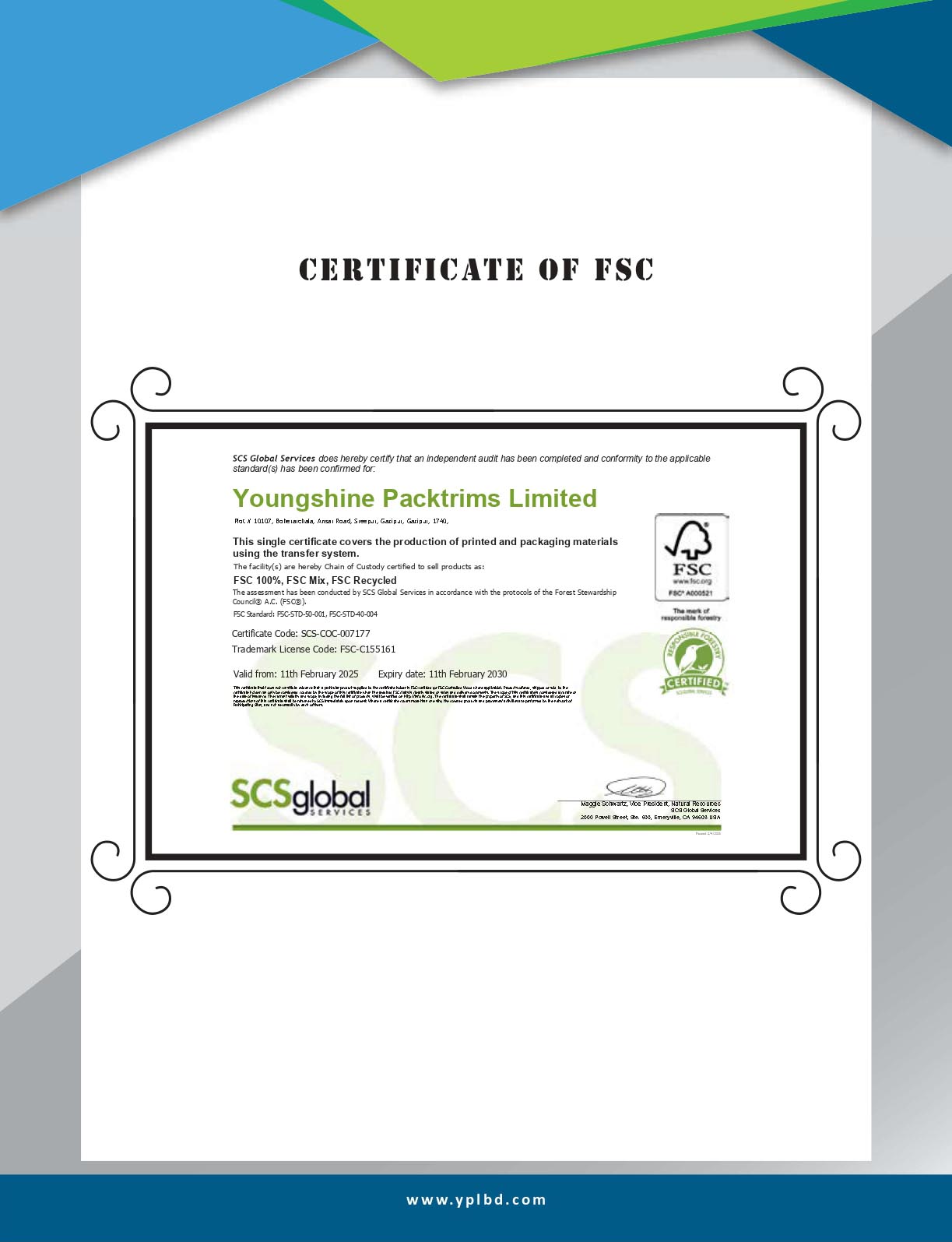 HIGG Certificate
